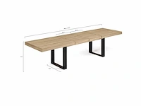Uitschuifbare eettafel - hout en zwart - afbeelding 6 van  7