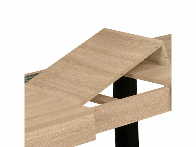 Uitschuifbare eettafel - hout en zwart - afbeelding 7 van  7
