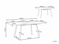 Uitschuifbare eettafel licht houteffect / zwart 140/180 x 90 cm - afbeelding 5 van  5