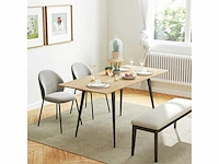 Uitschuifbare eettafel, uitschuifbare tafel voor 6-8 personen, keukentafel met massief stalen poten - afbeelding 1 van  6
