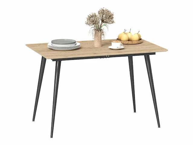 Uitschuifbare eettafel, uitschuifbare tafel voor 6-8 personen, keukentafel met massief stalen poten - afbeelding 2 van  6