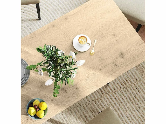 Uitschuifbare eettafel, uitschuifbare tafel voor 6-8 personen, keukentafel met massief stalen poten - afbeelding 4 van  6