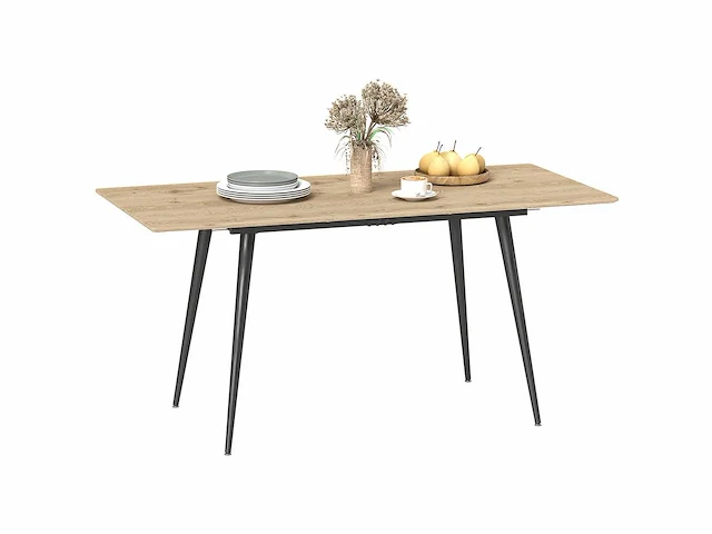 Uitschuifbare eettafel, uitschuifbare tafel voor 6-8 personen, keukentafel met massief stalen poten - afbeelding 6 van  6