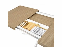 Uitschuifbare eettafels 160x200 - houten blad en gekruiste poten - hout - wit - afbeelding 3 van  8