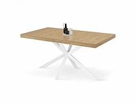 Uitschuifbare eettafels 160x200 - houten blad en gekruiste poten - hout - wit - afbeelding 6 van  8