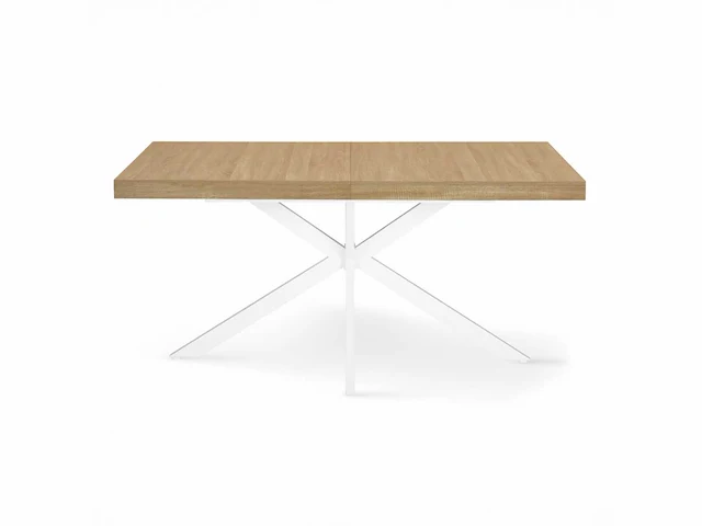 Uitschuifbare eettafels 160x200 - houten blad en gekruiste poten - hout - wit - afbeelding 8 van  8