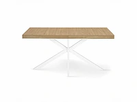 Uitschuifbare eettafels 160x200 - houten blad en gekruiste poten - hout - wit - afbeelding 8 van  8