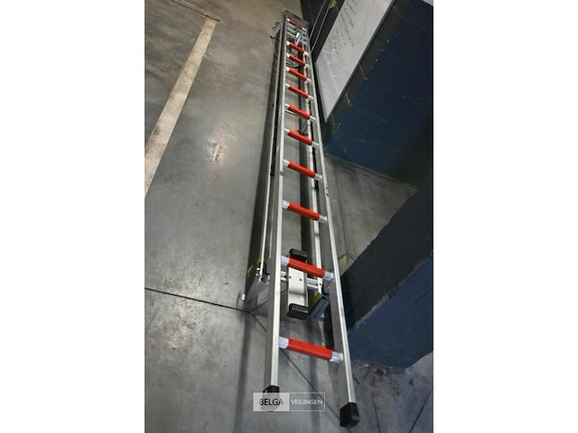 Uitschuifbare ladder met 10 sporten - aluminium - afbeelding 1 van  3