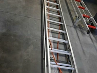 Uitschuifbare ladder met 10 sporten - aluminium - afbeelding 3 van  3