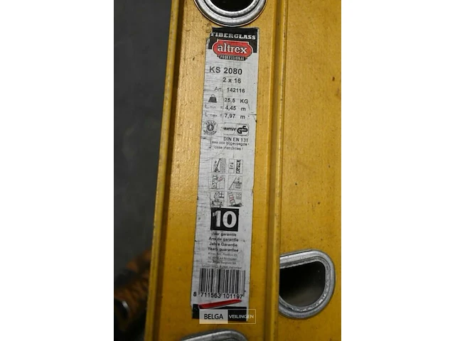 Uitschuifbare ladder met 16 sporten - aluminium - merk : altrex - afbeelding 2 van  2