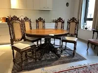 Uitschuifbare ovalen jachttafel met 5 stoelen - afbeelding 4 van  11