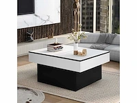 Uitschuifbare salontafel - wit - zwart - afbeelding 2 van  6