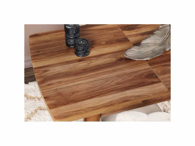 Uitschuifbare tafel - walnoot effect - afbeelding 6 van  10