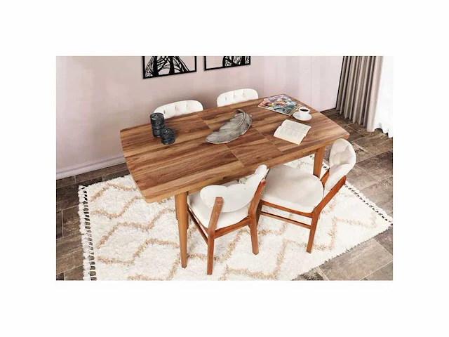 Uitschuifbare tafel - walnoot effect - afbeelding 7 van  10