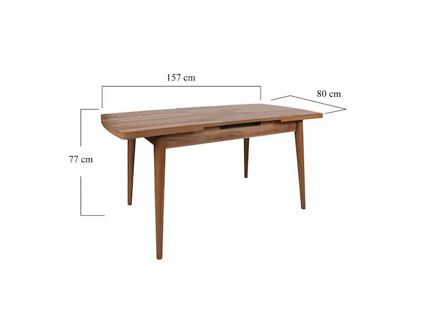 Uitschuifbare tafel - walnoot effect - afbeelding 10 van  10