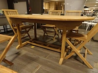 Uitschuifbare teak tafel incl. 6x teak plooistoel - afbeelding 2 van  5