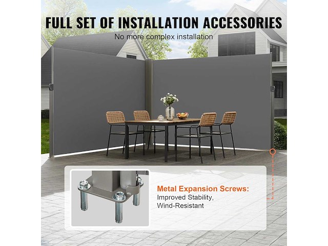 Uitschuifbare zijluifel – buitenscherm – 200 x 590 cm - afbeelding 4 van  8