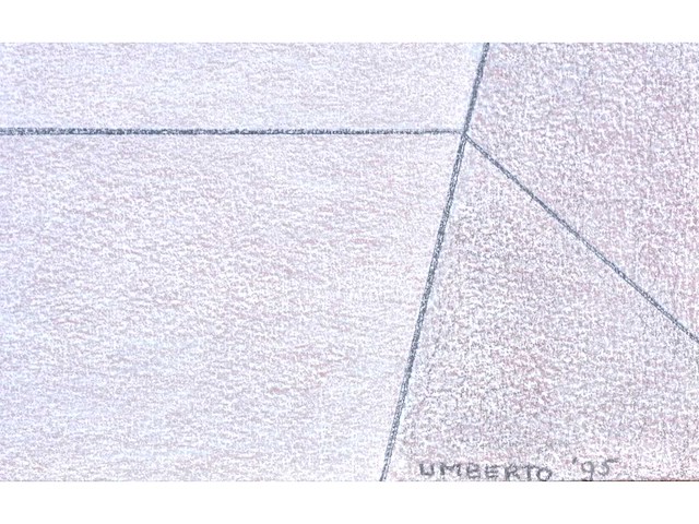 Umberto - naakt in badkamer - kleurpotloodtekening - 1995 - afbeelding 4 van  11