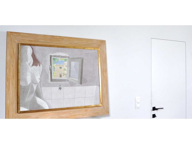 Umberto - naakt in badkamer - kleurpotloodtekening - 1995 - afbeelding 11 van  11