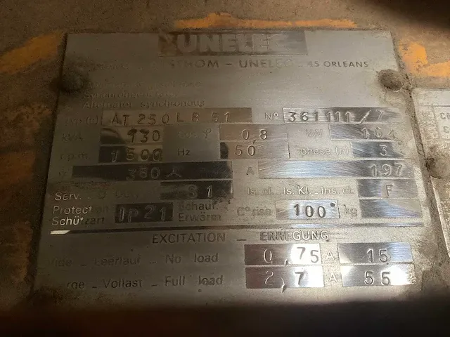 Unelec at25lb51 stroomgenerator - afbeelding 4 van  13