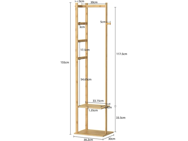 Unho bamboe kledingrek - afbeelding 2 van  3