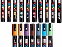 Uni posca - pc-5m markeerstiften (17 stuks) - afbeelding 1 van  1