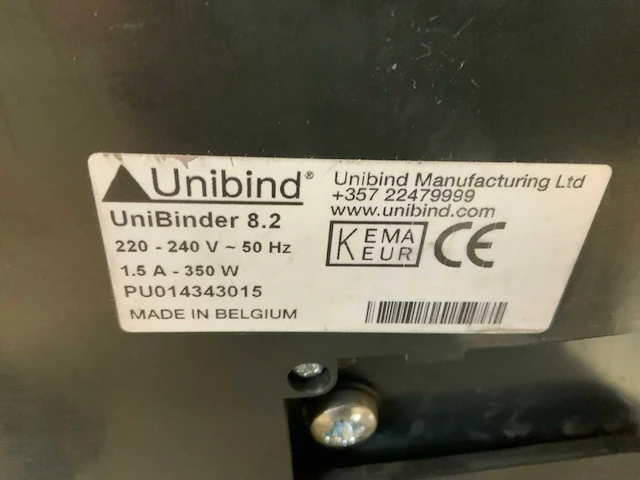 Unibond 8.2 pu014343015 inbindmachine - afbeelding 5 van  5