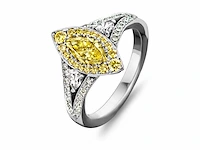 Unieke ring met gele marquise diamant (rg14008)