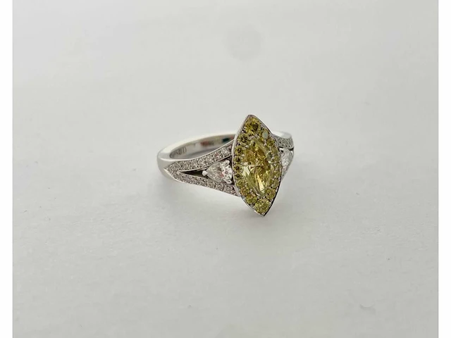 Unieke ring met gele marquise diamant (rg14008) - afbeelding 4 van  10