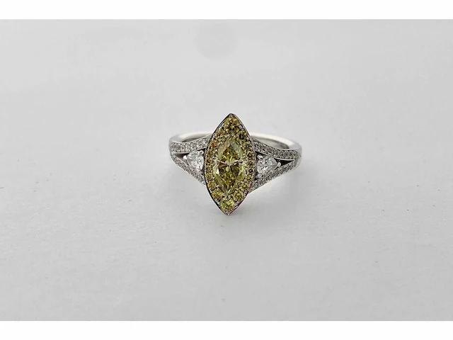 Unieke ring met gele marquise diamant (rg14008) - afbeelding 5 van  10