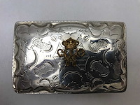 Unieke zilveren tabaksdoosje met monogram koning willem iii der nederlanden (1849-1890) - afbeelding 9 van  34