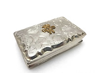 Unieke zilveren tabaksdoosje met monogram koning willem iii der nederlanden (1849-1890) - afbeelding 12 van  34