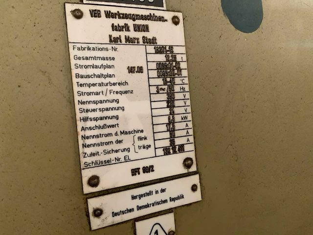 Union bft 80/12 horizontale boorfreesmachine - afbeelding 2 van  10