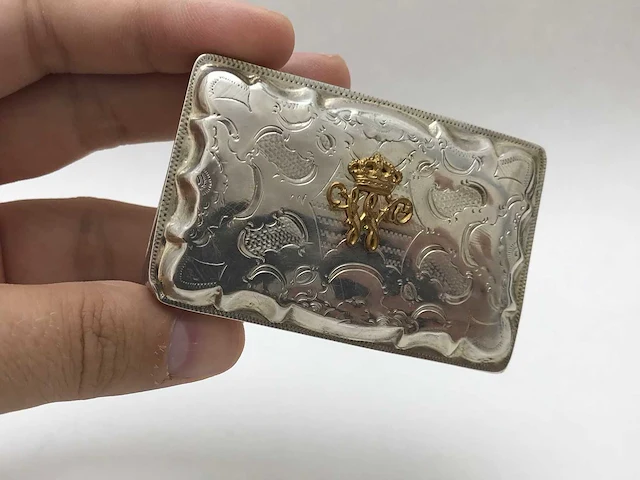 Unique dutch silver tobacco box gift from by king william iii of the netherlands (1849-1890) - afbeelding 5 van  34