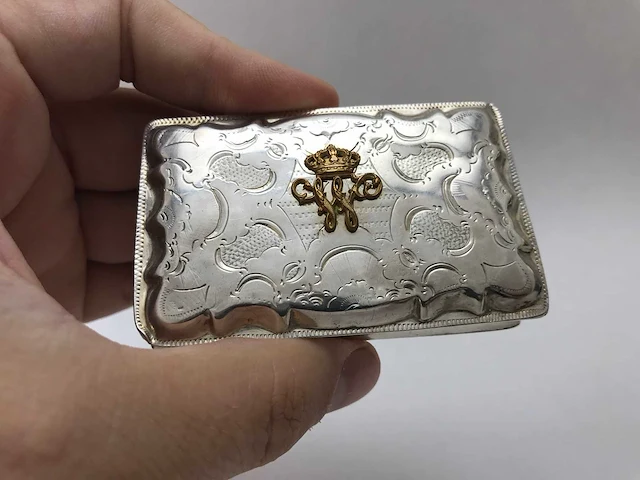 Unique dutch silver tobacco box gift from by king william iii of the netherlands (1849-1890) - afbeelding 7 van  34