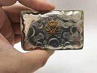 Unique dutch silver tobacco box gift from by king william iii of the netherlands (1849-1890) - afbeelding 1 van  34