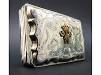 Unique dutch silver tobacco box gift from by king william iii of the netherlands (1849-1890) - afbeelding 19 van  34