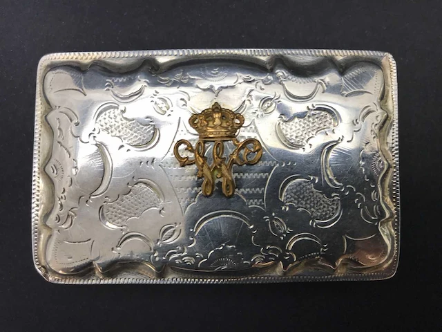 Unique dutch silver tobacco box gift from by king william iii of the netherlands (1849-1890) - afbeelding 21 van  34