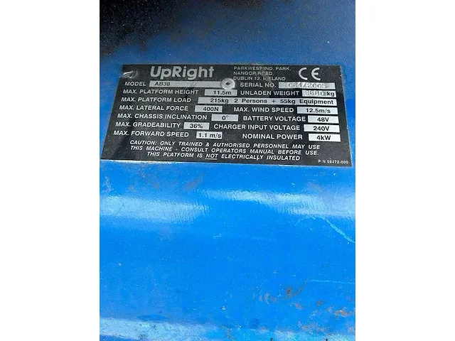 Upright - ab38 - hoogwerker - afbeelding 7 van  9