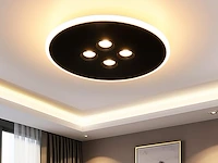 Uring led-plafondlamp 30cm zwart rond - afbeelding 1 van  4