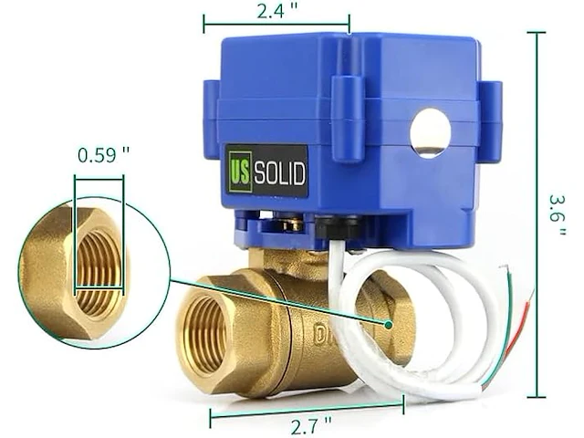 U.s. solid 1/2" gemotoriseerde kogelkraan - afbeelding 2 van  3