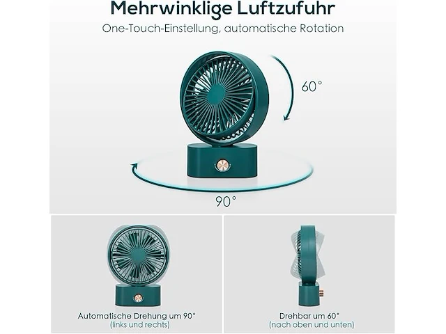 Usb tafelventilator groen - afbeelding 2 van  3