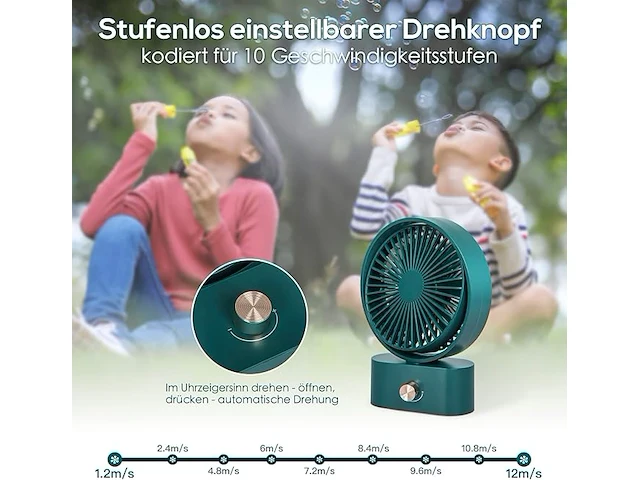 Usb tafelventilator groen - afbeelding 3 van  3