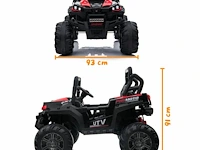Utv 4x4 elektrische kinderauto 12v - 1 tot 6 jaar - rubberen banden - rood (nieuw) - afbeelding 6 van  7