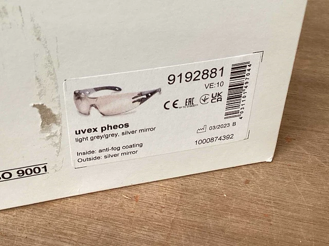 Uvex pheos veiligheidsbril anti fog (80x) - afbeelding 4 van  6