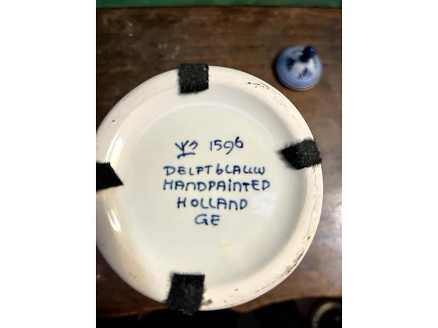 Vaas deksel delft blauw - afbeelding 2 van  2