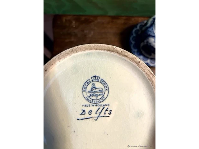 Vaas deksel delft blauw - afbeelding 2 van  2
