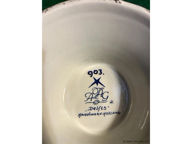 Vaas deksel delft blauw - afbeelding 2 van  2
