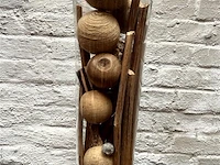 Vaas glas met decoratie h:40cm - afbeelding 1 van  1