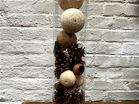 Vaas glas met decoratie h:45cm - afbeelding 1 van  1